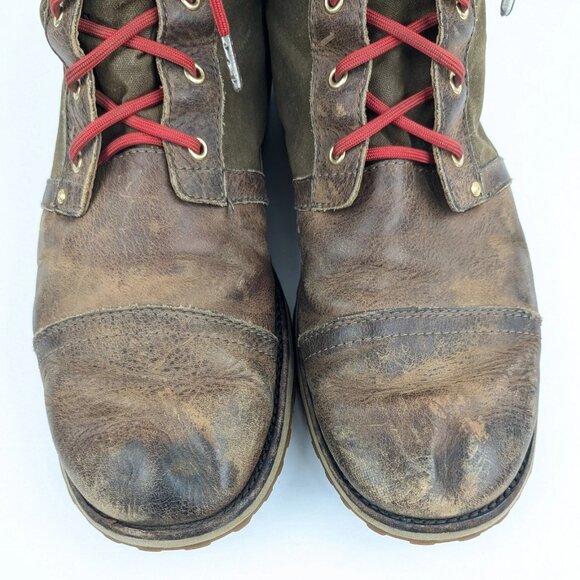Barbour Mens Boots Size 10 1/2 Rockport Tartan Lined Leather & Canvas main image 12